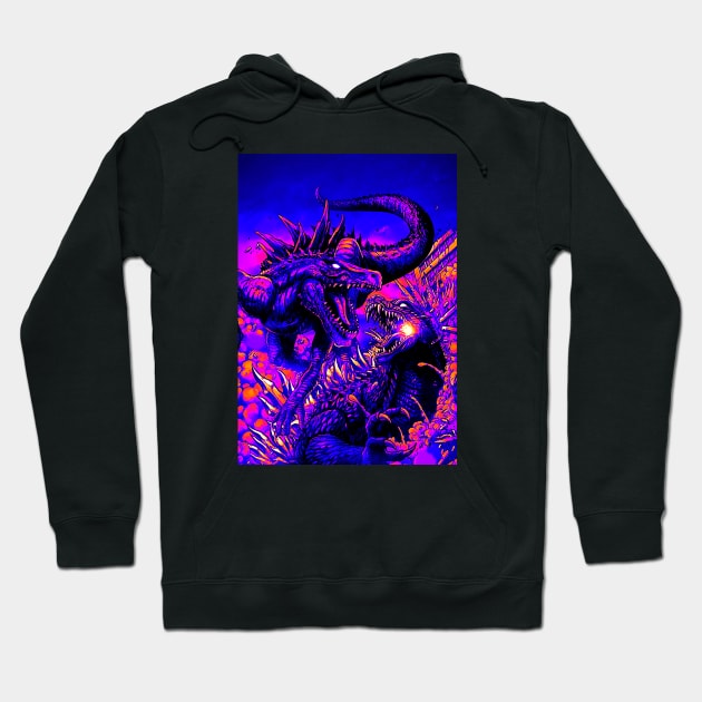 Retro God Is Zilla Hoodie by Bentonhio